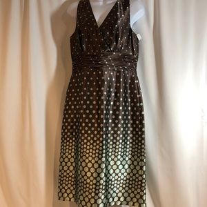 NWT Jessica Howard Brown with Aqua Dots Dress